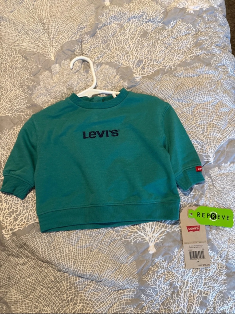 Levi's Teal Short-Sleeve Crewneck Sweatshirt for Kids